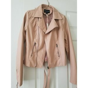 Women's faux leather moto jacket